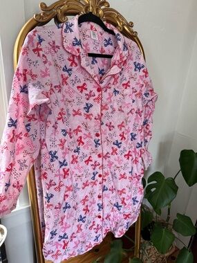 PINK Victoria's Secret Pink Nightgown with Red and Navy Bow Print